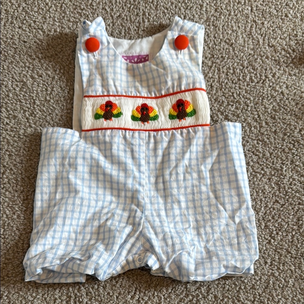 Blue and White Checkered Kids One Piece